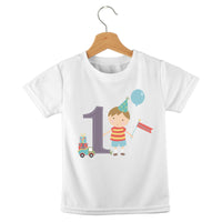 short sleeve t-shirt birthday boy numbers