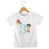 short sleeve t-shirt birthday boy numbers