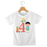 short sleeve t-shirt birthday boy numbers