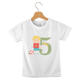 short sleeve t-shirt birthday boy numbers