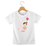 short sleeve t-shirt birthday girl numbers