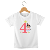 short sleeve t-shirt birthday girl numbers