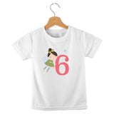 short sleeve t-shirt birthday girl numbers