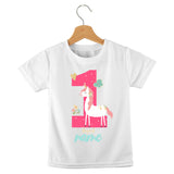 short sleeve t-shirt birthday girl unicorn