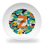 plate - my design - alphabet color camouflage