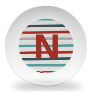 plate - my design - pinstripe alphabet