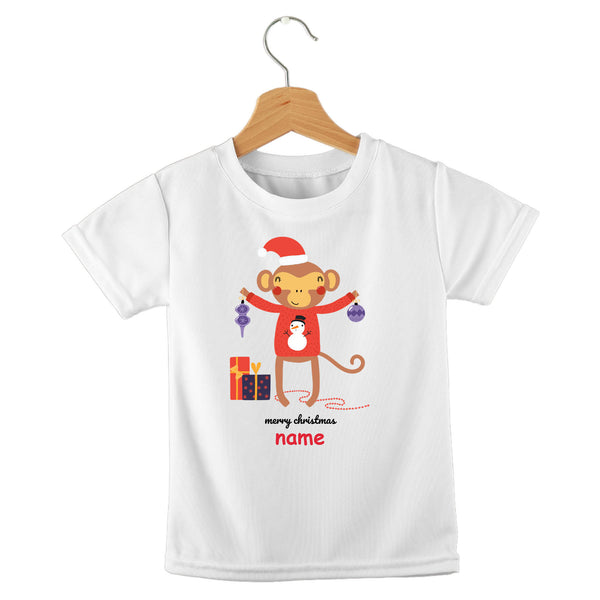 short sleeve t-shirt merry christmas animals